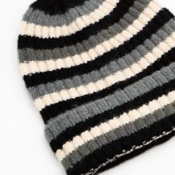 Multi Stripe Ribbed CC Beanie