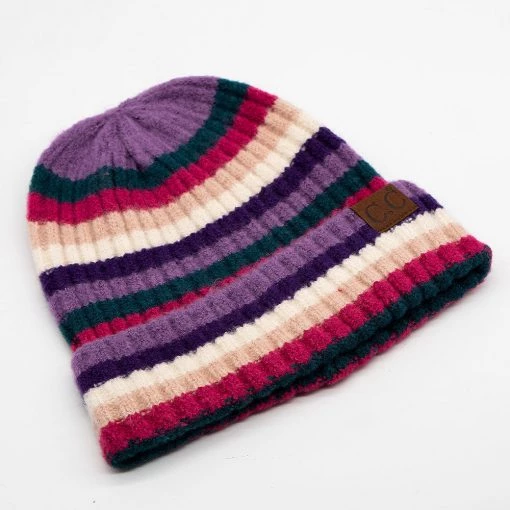 Purple Ribbed CC Beanie