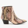 Qupid Shoes Newest Arrivals Abstract Snake Print Booties FINAL SALE