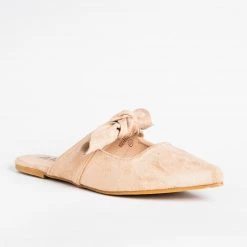 AMS Shoes Adorable Bow Slip-On Flats