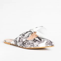 AMS Shoes Adorable Bow Slip-On Flats