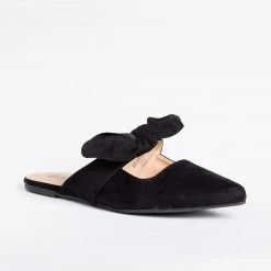 AMS Shoes Adorable Bow Slip-On Flats