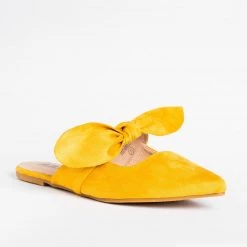 AMS Shoes Adorable Bow Slip-On Flats