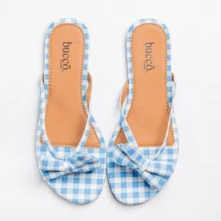 Bucco Adorable Gingham Bow Tie Sandals Newest Arrivals