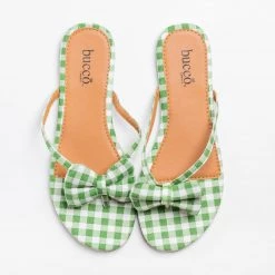 Bucco Adorable Gingham Bow Tie Sandals Newest Arrivals