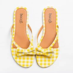 Bucco Adorable Gingham Bow Tie Sandals Newest Arrivals