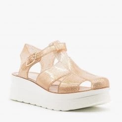 Refresh Adorable Glitter Jelly Platform Sandals Newest Arrivals