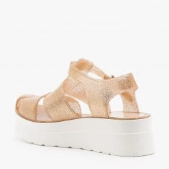 Refresh Adorable Glitter Jelly Platform Sandals Newest Arrivals