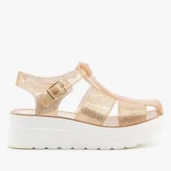Refresh Adorable Glitter Jelly Platform Sandals Newest Arrivals