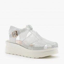 Refresh Adorable Glitter Jelly Platform Sandals Newest Arrivals