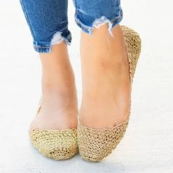 Nature Breeze Adorable Glitter Lacy Jelly Flats Newest Arrivals