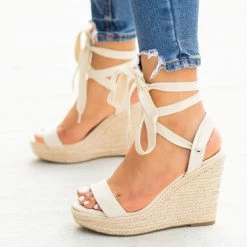 Delicious Shoes Adorable Lace-Up Espadrille Wedges Newest Arrivals