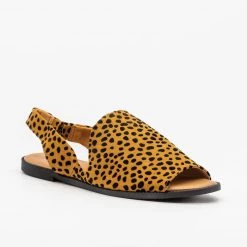 Qupid Shoes Adorable Open-Toed Slingback Flats
