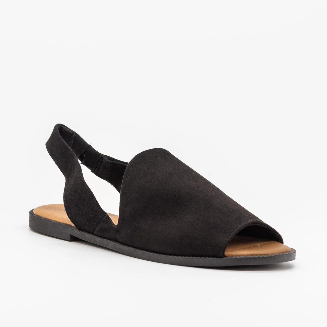 Qupid Shoes Adorable Open-Toed Slingback Flats 3 Qupid Shoes Adorable Open-Toed Slingback Flats