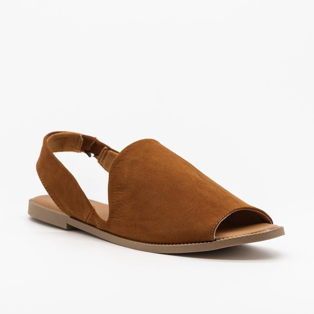Qupid Shoes Adorable Open-Toed Slingback Flats 2 Qupid Shoes Adorable Open-Toed Slingback Flats