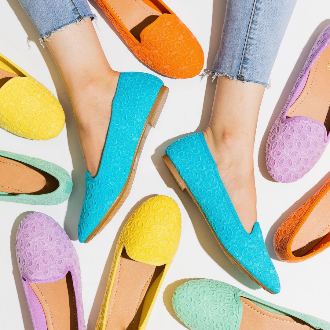 Bamboo Shoes Newest Arrivals Adorable Pastel Eyelet Loafer Flats 11 Bamboo Shoes Newest Arrivals Adorable Pastel Eyelet Loafer Flats