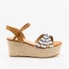 Bamboo Shoes Adorable Striped Espadrille Flatform Sandals