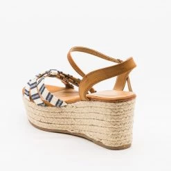 Bamboo Shoes Adorable Striped Espadrille Flatform Sandals
