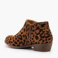 Mata Newest Arrivals Adorable Tasseled Leopard Ankle Booties