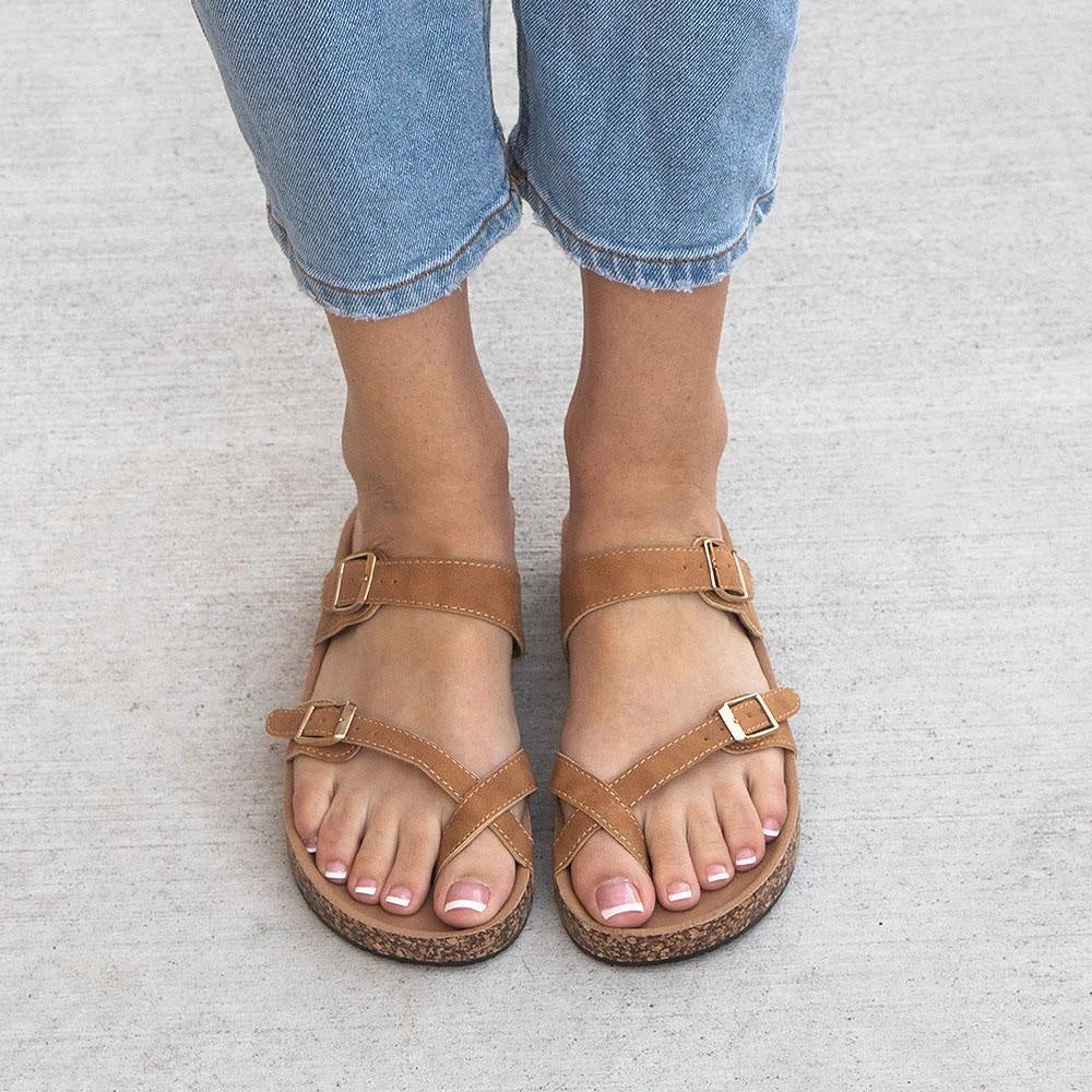 Top Moda Amara Toe Cross Sandals 3 Top Moda Amara Toe Cross Sandals