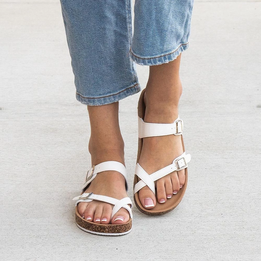 Top Moda Amara Toe Cross Sandals 1 Top Moda Amara Toe Cross Sandals