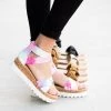 Yoki Amelia Folded Strap Platform Sandals