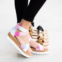 Yoki Amelia Folded Strap Platform Sandals