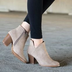Qupid Shoes Newest Arrivals Angled V-Cut Bootie