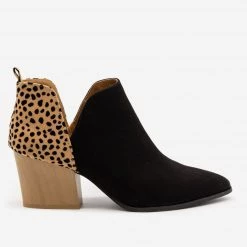 Qupid Shoes Animal Print Accent Booties Newest Arrivals