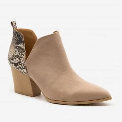 Qupid Shoes Animal Print Accent Booties Newest Arrivals