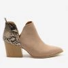 Qupid Shoes Animal Print Accent Booties Newest Arrivals