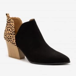 Qupid Shoes Animal Print Accent Booties Newest Arrivals