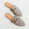 Qupid Shoes Animal Print Cutout Mule Flats