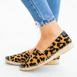 Qupid Shoes Newest Arrivals Animal Print Espadrille Flats