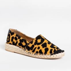 Qupid Shoes Newest Arrivals Animal Print Espadrille Flats