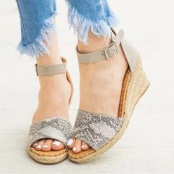 Delicious Shoes Newest Arrivals Animal Print Espadrille Sandal Wedges