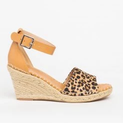 Delicious Shoes Newest Arrivals Animal Print Espadrille Sandal Wedges