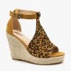 AMS Shoes Newest Arrivals Animal Print Espadrille Wedges