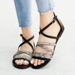 Soda Shoes Animal Print Gladiator Sandals