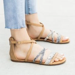 Soda Shoes Animal Print Gladiator Sandals