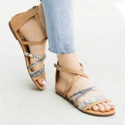Soda Shoes Animal Print Gladiator Sandals