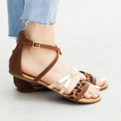 Soda Shoes Animal Print Gladiator Sandals