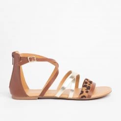 Soda Shoes Animal Print Gladiator Sandals