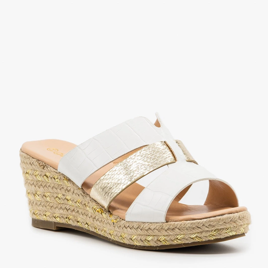 Mata Animal Print Gold Flecked Espadrille Wedges 5 Mata Animal Print Gold Flecked Espadrille Wedges