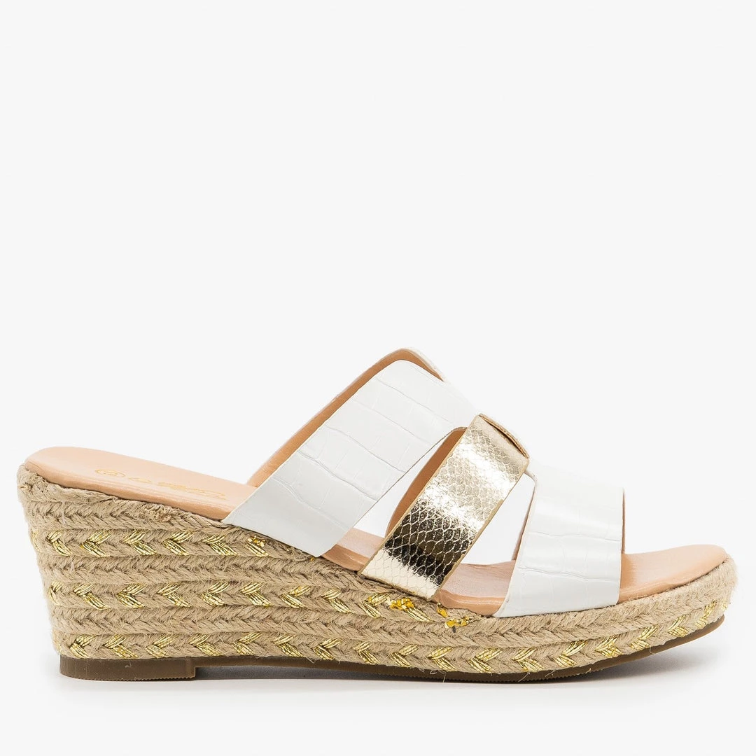Mata Animal Print Gold Flecked Espadrille Wedges 4 Mata Animal Print Gold Flecked Espadrille Wedges