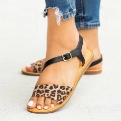 Soda Shoes Newest Arrivals Animal Print Wraparound Strap Sandals
