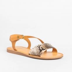 Soda Shoes Newest Arrivals Animal Print Wraparound Strap Sandals