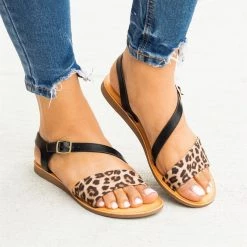 Soda Shoes Newest Arrivals Animal Print Wraparound Strap Sandals