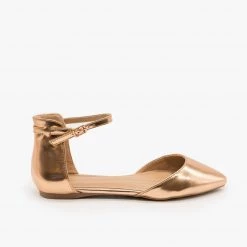 Lovmark Newest Arrivals Ankle Strap Faux Leather Flats