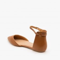 Lovmark Newest Arrivals Ankle Strap Faux Leather Flats